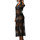 Kleidung Damen Pareo Luna Langes Strandkleid mit transparenter Spitze Malibu schwarz Schwarz