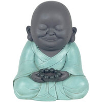 Home Statuetten und Figuren Signes Grimalt Lächelnder Buddha Mit T-Licht Blau
