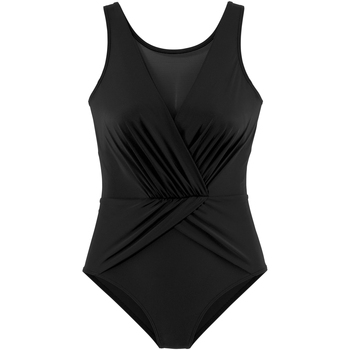 Kleidung Damen Badeanzug Lascana 1-teiliger Badeanzug Raffon noir Perlschwarz