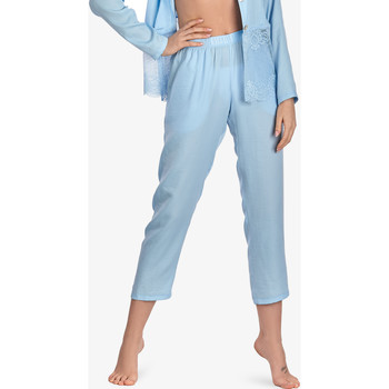 Kleidung Damen Pyjamas/ Nachthemden Ajour Pyjama-Hose 7-8 Forget-Me-Not hellblau Blau