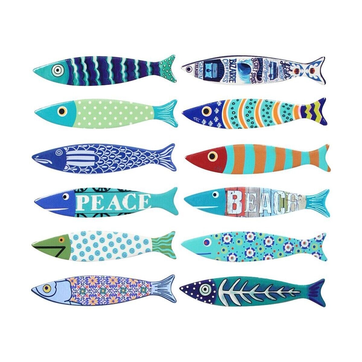 Home Statuetten und Figuren Signes Grimalt Magnetischer Fisch Set 12 U Multicolor