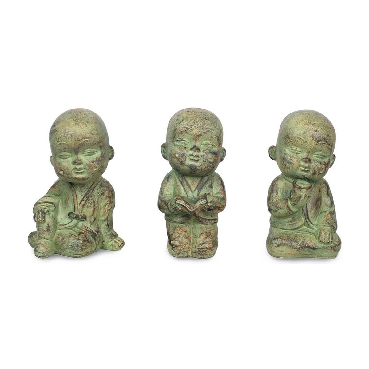 Home Statuetten und Figuren Signes Grimalt Kleiner Buddha Set 3 Einheiten Kaki