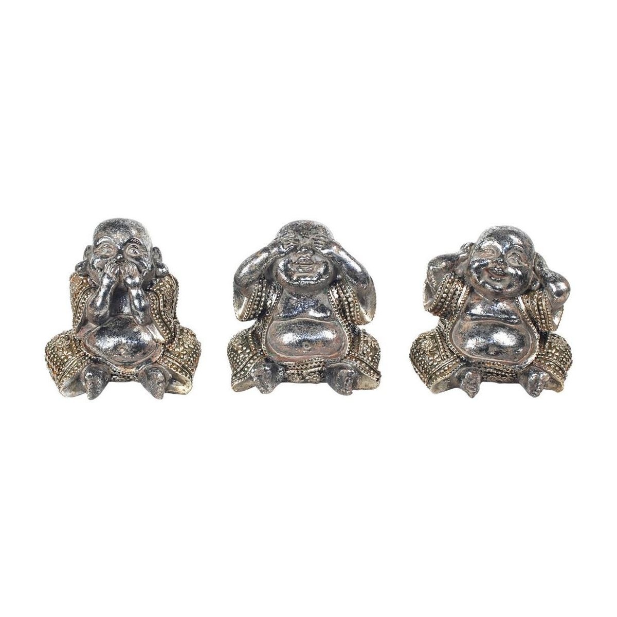 Home Statuetten und Figuren Signes Grimalt Buddha 3 Verschiedene Set 3U Silbern