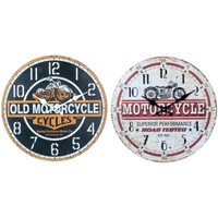 Home Uhren Signes Grimalt Motorrad-Wanduhr Set 2U Multicolor