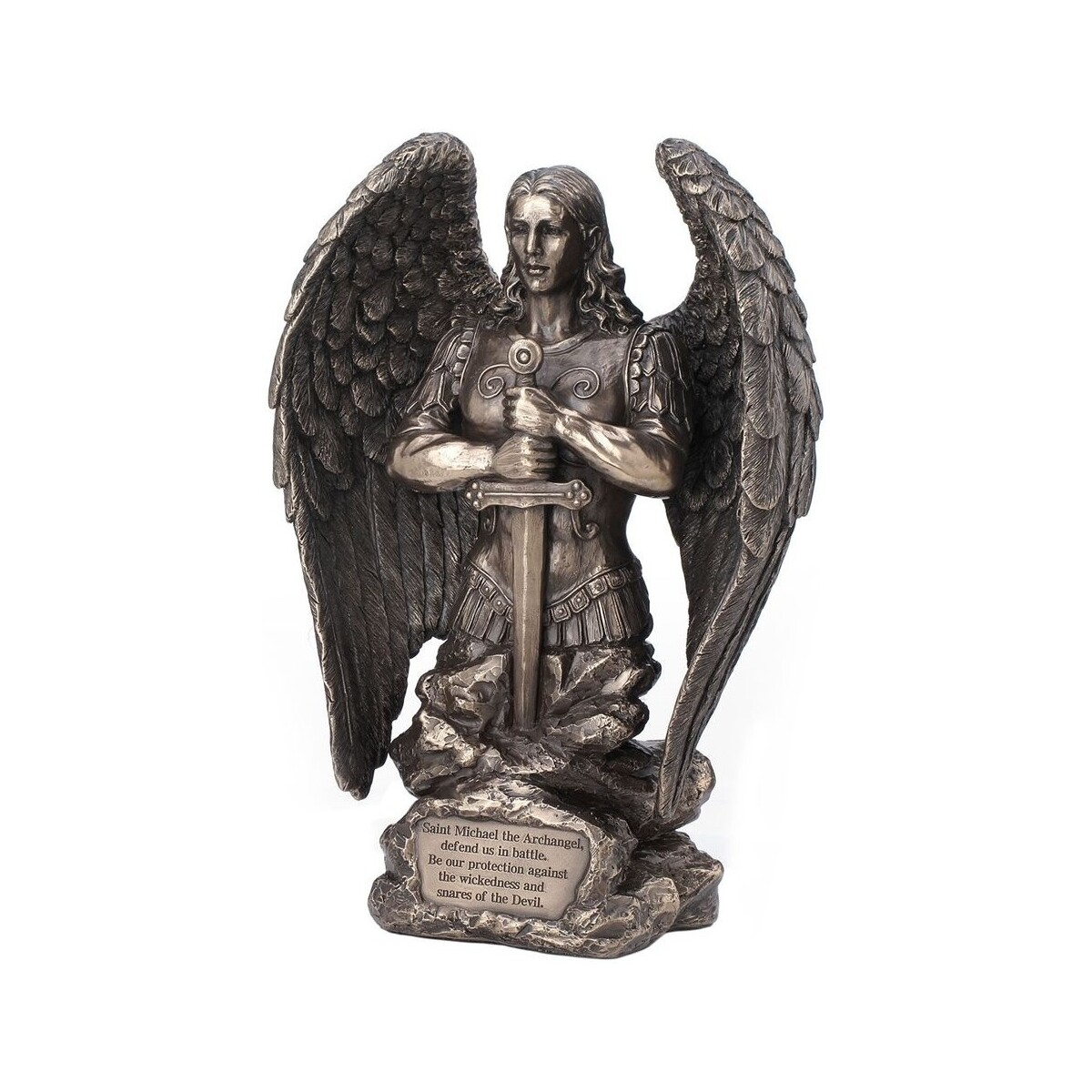 Home Statuetten und Figuren Signes Grimalt Heiliger Michael, Der Bronze Betet Silbern