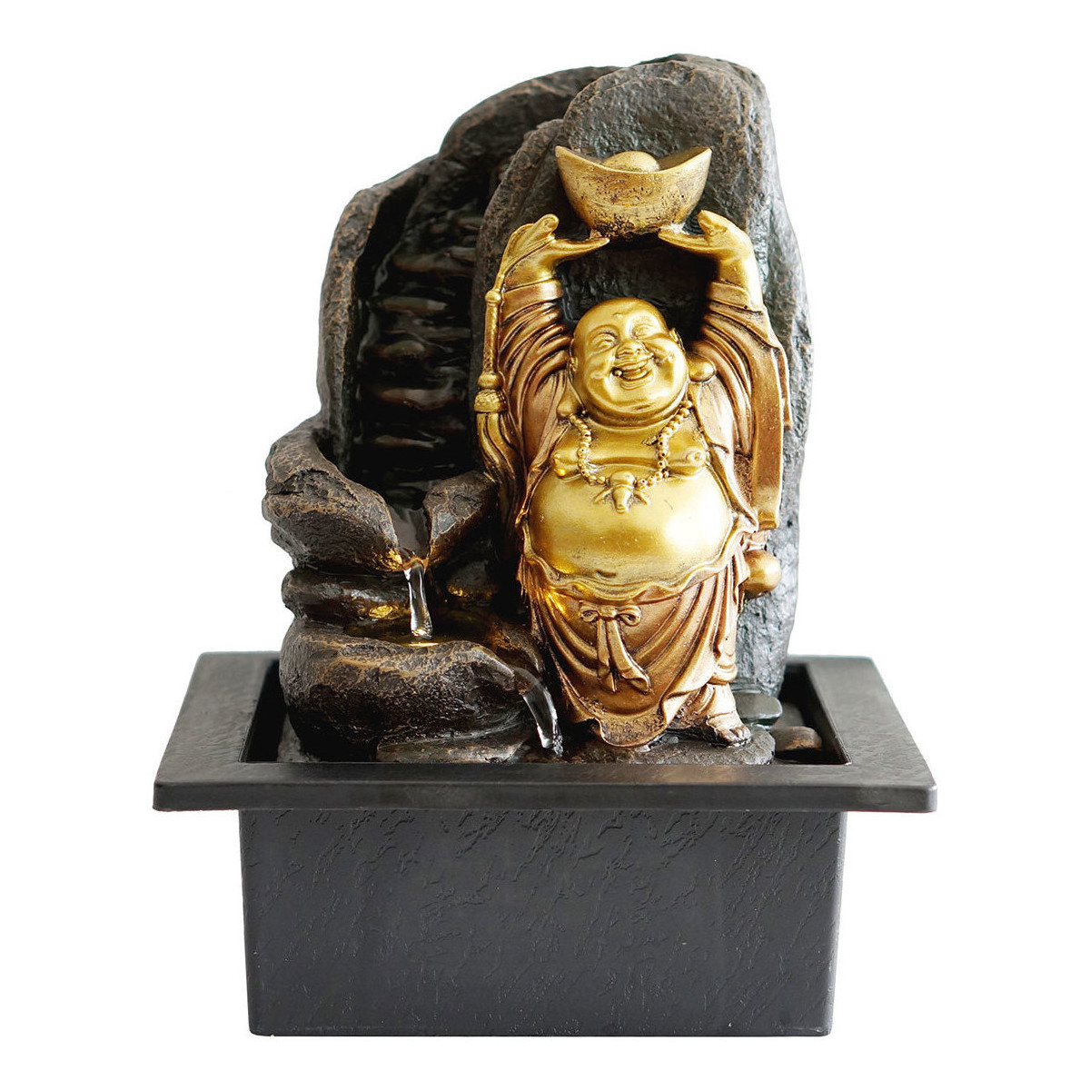 Home Statuetten und Figuren Signes Grimalt Glücklicher Buddha-Brunnen Gold