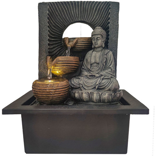 Home Statuetten und Figuren Signes Grimalt Buddha-Brunnen Grau