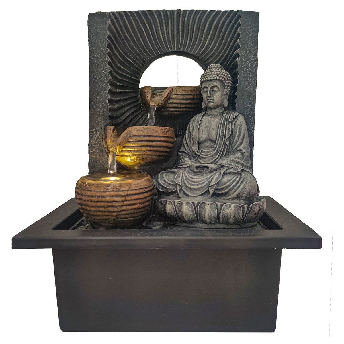 Home Statuetten und Figuren Signes Grimalt Buddha-Brunnen Grau