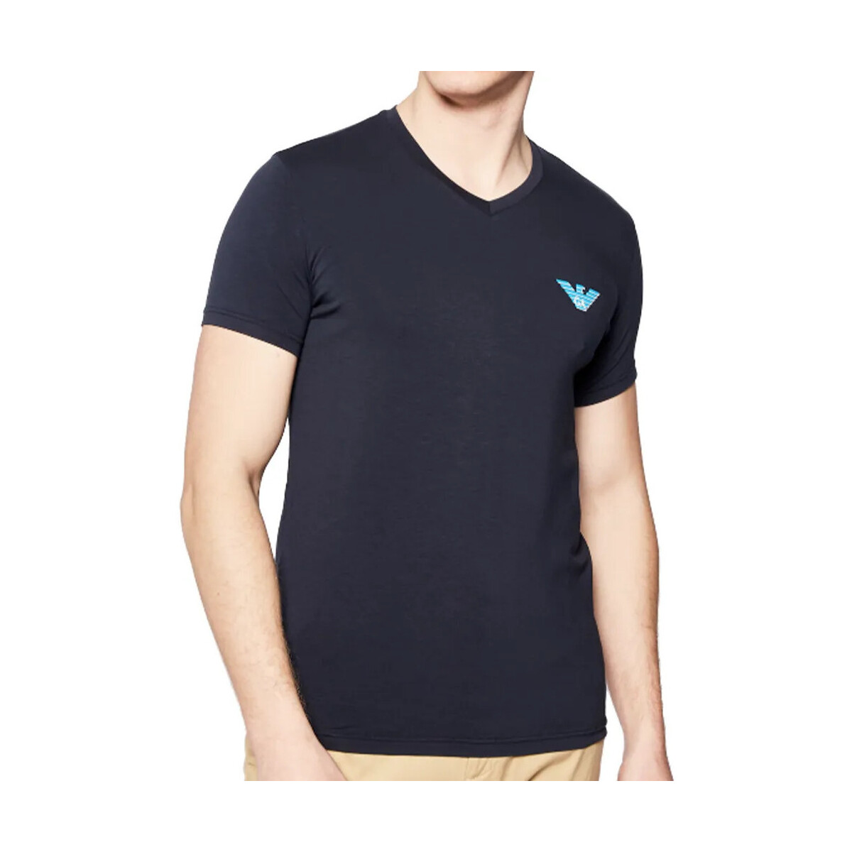 Kleidung Herren T-Shirts Emporio Armani Eagle logo Blau