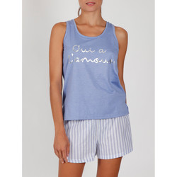 Kleidung Damen Pyjamas/ Nachthemden Admas Pyjama-Shorts Tanktop Oui A L'Amour blau Blau