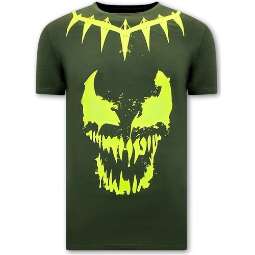 Kleidung Herren T-Shirts Local Fanatic Totenkopf Shirt Venom Face Neon Grün