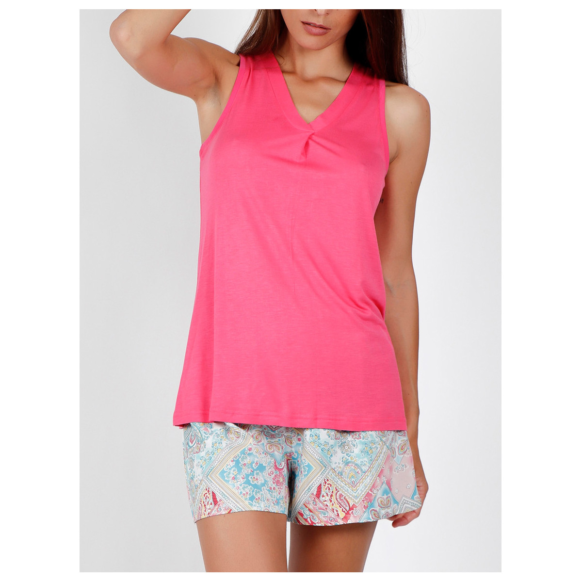 Kleidung Damen Pyjamas/ Nachthemden Admas Pyjama-Shorts Tanktop Colored Diamonds rosa Rosa