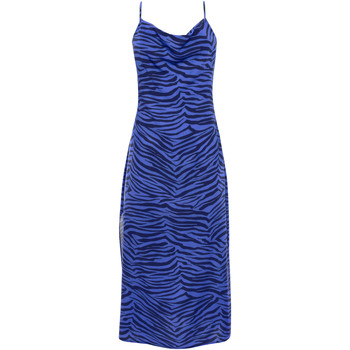 Kleidung Damen Maxikleider Lisca Mittellanges Sommerkleid mit dünnen Trägern Lima Blau