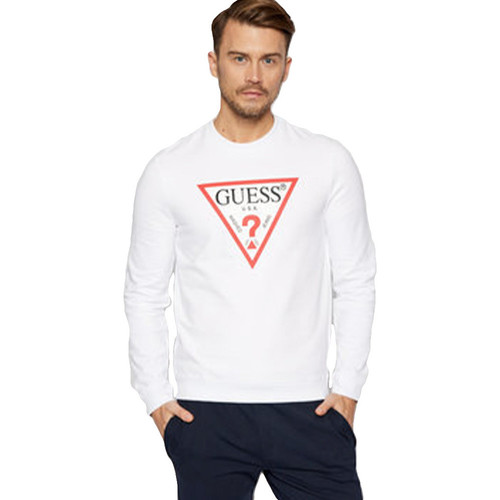 Kleidung Herren Sweatshirts Guess Front logo triangle Weiss