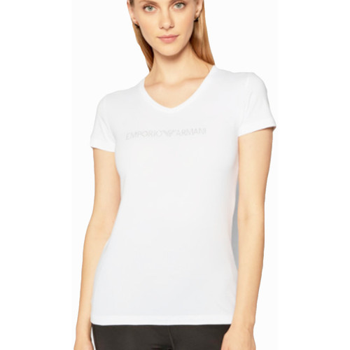 Kleidung Damen T-Shirts Emporio Armani Star logo Weiss