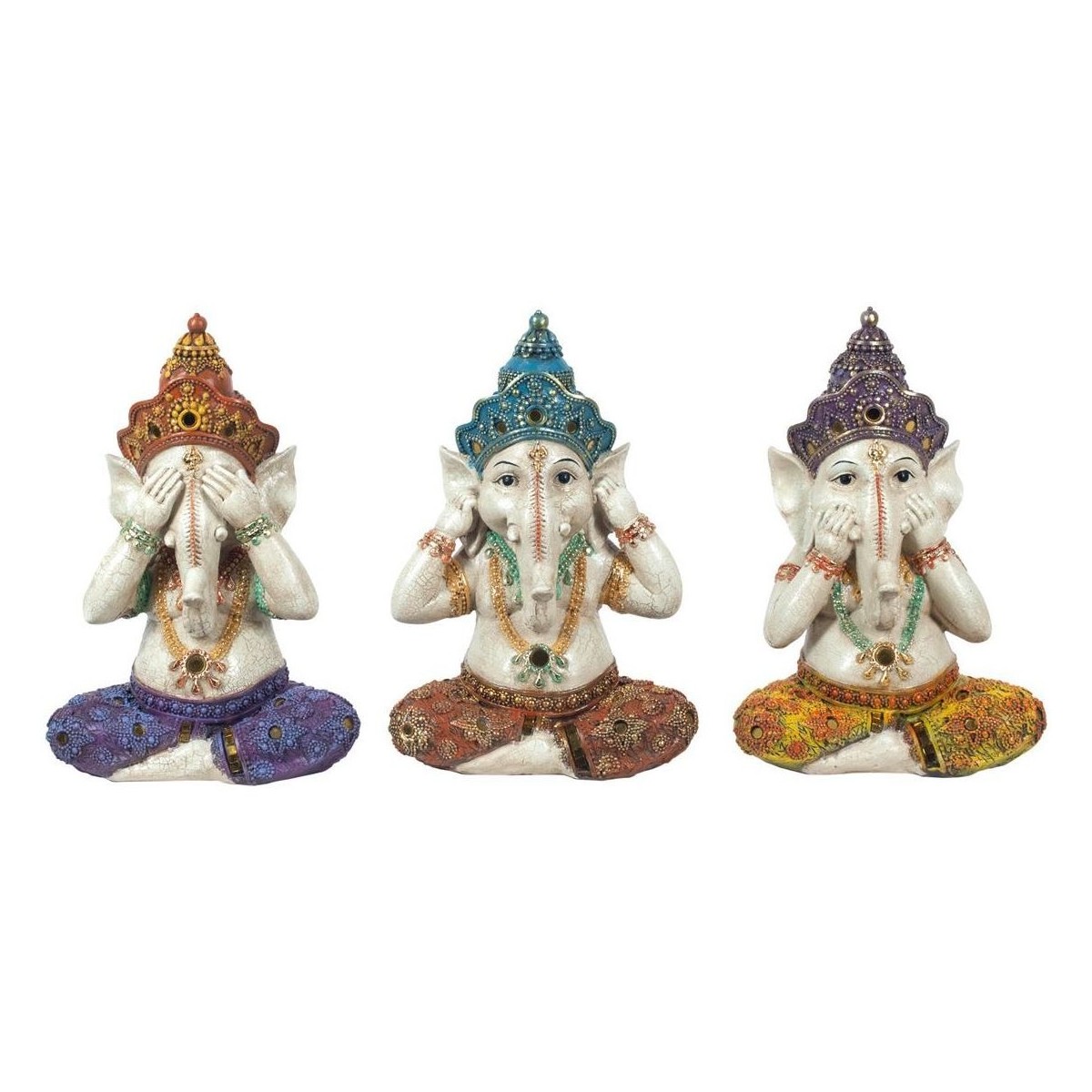 Home Statuetten und Figuren Signes Grimalt Ganesha Figur 3 Einheiten Multicolor