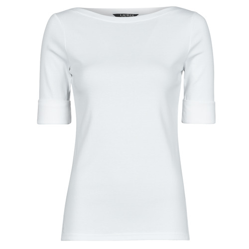 Kleidung Damen T-Shirts Lauren Ralph Lauren JUDY-ELBOW SLEEVE-KNIT Weiss