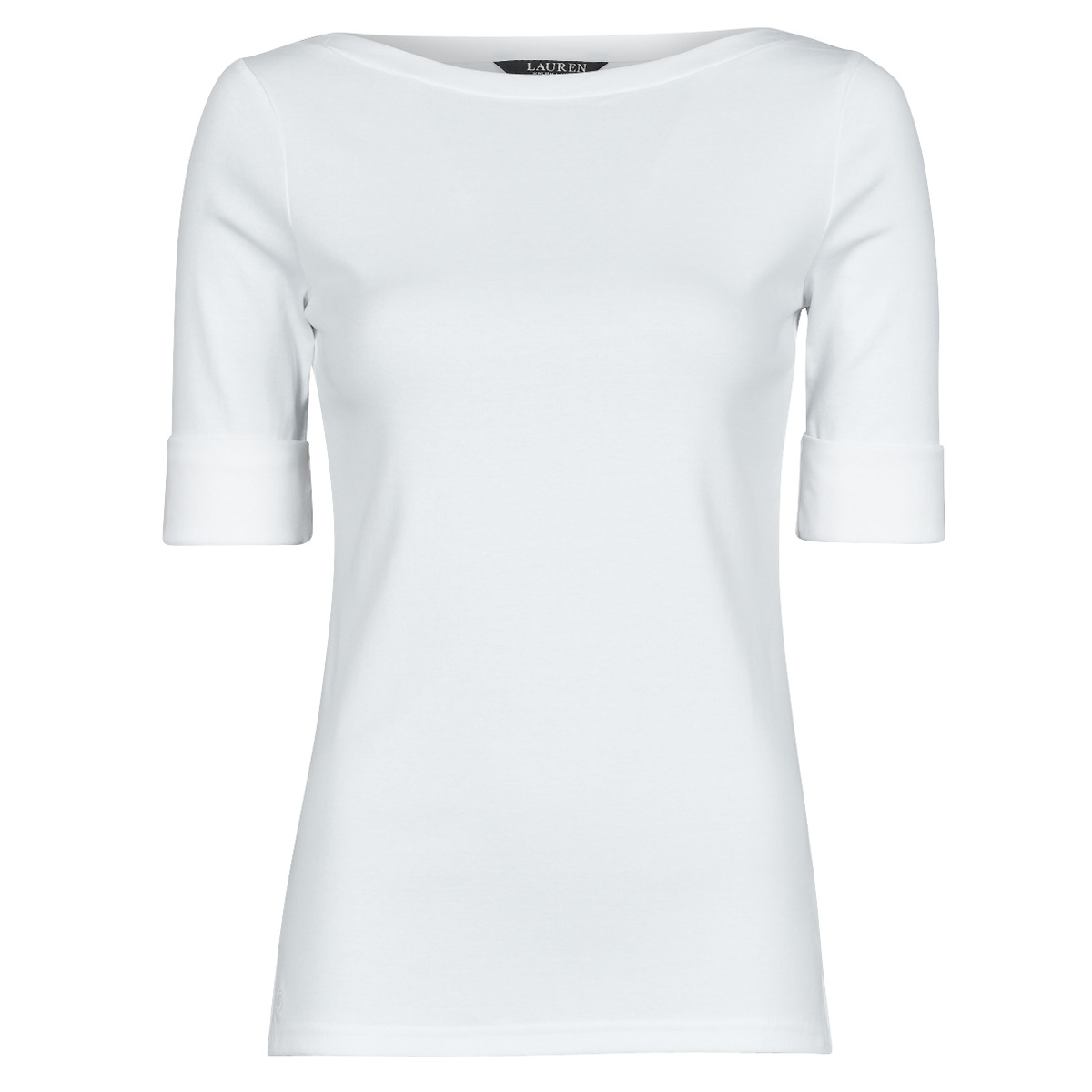 Kleidung Damen T-Shirts Lauren Ralph Lauren JUDY-ELBOW SLEEVE-KNIT Weiss