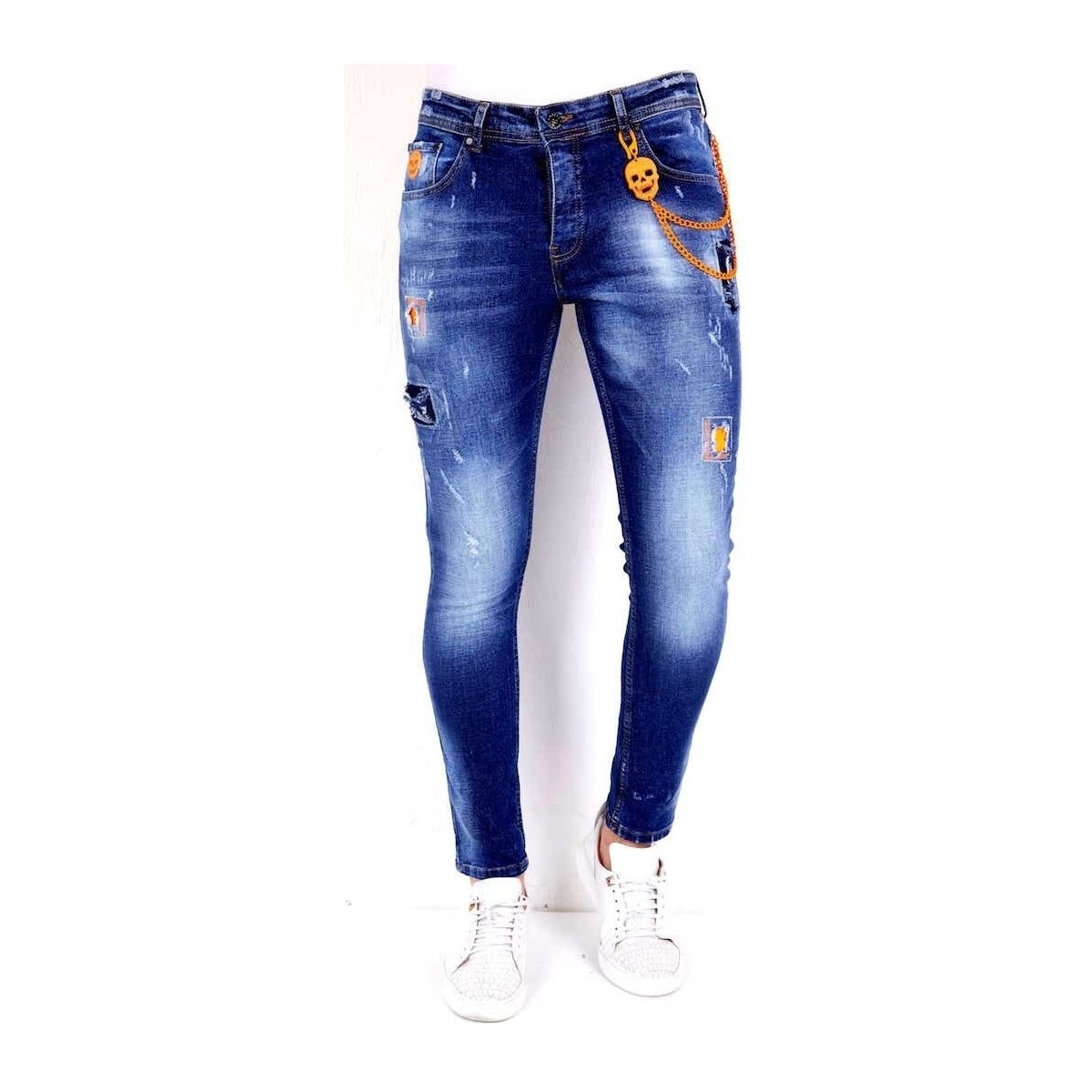 Kleidung Herren Slim Fit Jeans Local Fanatic Jeans Slim Destroyed Blau