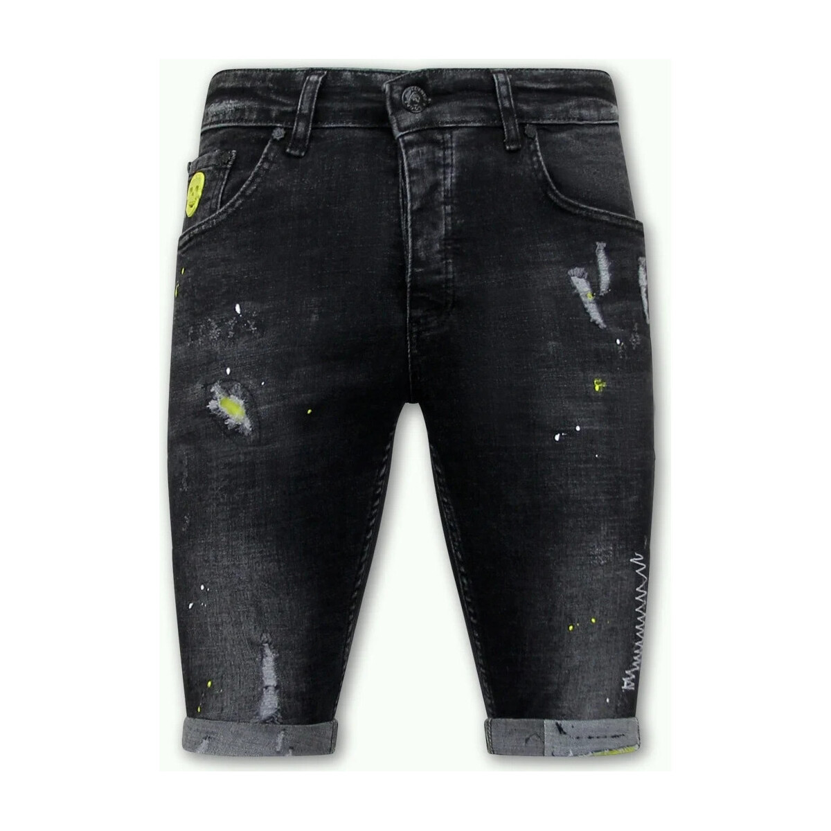 Kleidung Herren 3/4 Hosen & 7/8 Hosen Local Fanatic Kurze Jeans Shorts Schwarz