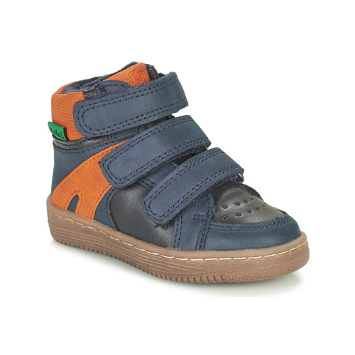 Schuhe Jungen Boots Kickers LOGGAN Marine / Orange