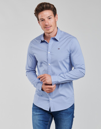 Kleidung Herren Langärmelige Hemden Tommy Jeans TJM ORIGINAL STRETCH SHIRT Blau