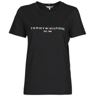 Kleidung Damen T-Shirts Tommy Hilfiger HERITAGE HILFIGER CNK RG TEE Schwarz