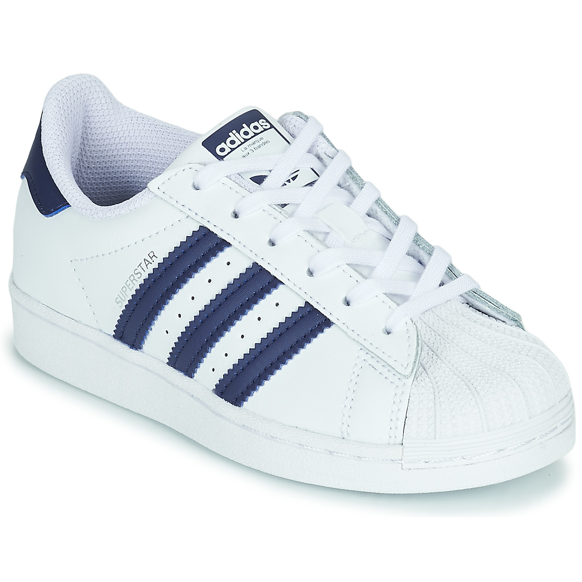 Schuhe Kinder Sneaker Low adidas Originals SUPERSTAR C Weiss / Blau