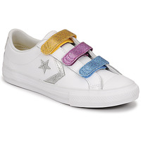 Schuhe Mädchen Sneaker Low Converse STAR PLAYER 3V GLITTER TEXTILE OX Weiss / Multicolor