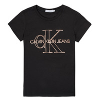 Kleidung Mädchen T-Shirts Calvin Klein Jeans TIZIE Schwarz