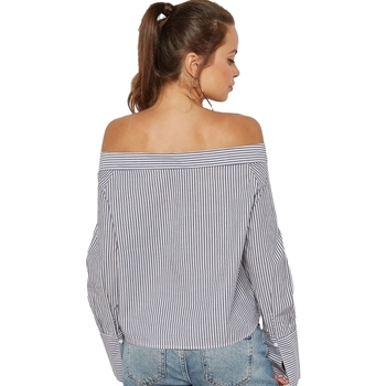 Only Off Shoulders Bambi Top - Bright White Night Sky Blau