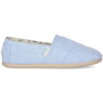Schuhe Damen Leinen-Pantoletten mit gefloch Paez Original Gum W - Combi Light Blue Blau
