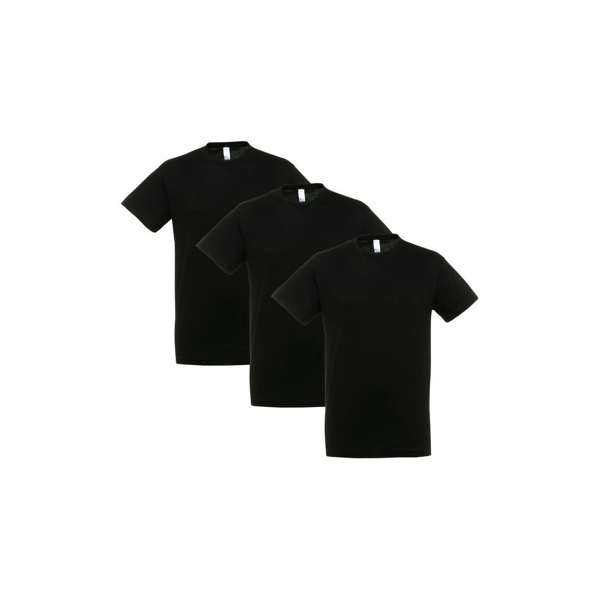 Kleidung T-Shirts Sols PACK 3 CAMISETAS NEGRAS COTTON Schwarz