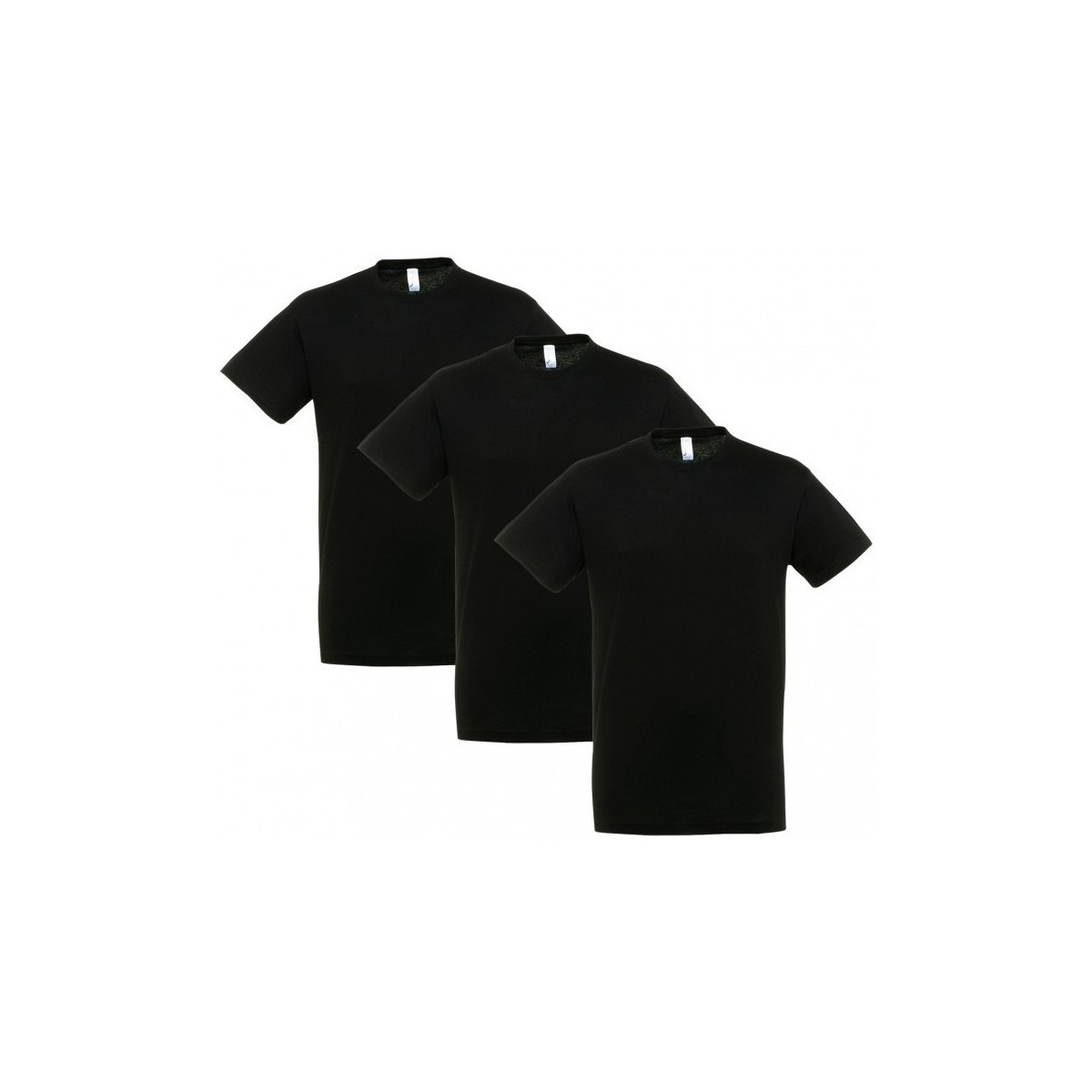 Kleidung T-Shirts Sols PACK 3 CAMISETAS NEGRAS COTTON-CUELLO REDONDO Schwarz