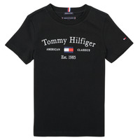 Kleidung Jungen T-Shirts Tommy Hilfiger YASSINE Schwarz