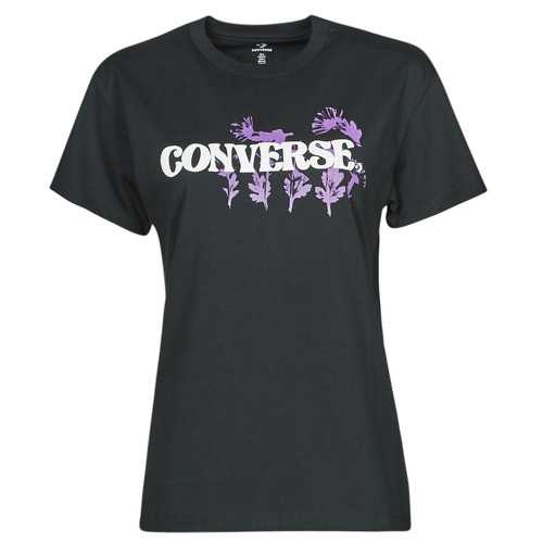Converse HYBRID FLOWER RELAXED TEE Schwarz - Kleidung T-Shirts Damen 1999 
