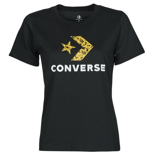Converse STAR CHEVRON HYBRID FLOWER INFILL CLASSIC TEE Schwarz - Kleidung T-Shirts Damen 1999 