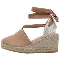 Schuhe Damen Leinen-Pantoletten mit gefloch Gaimo VALENCIA Braun