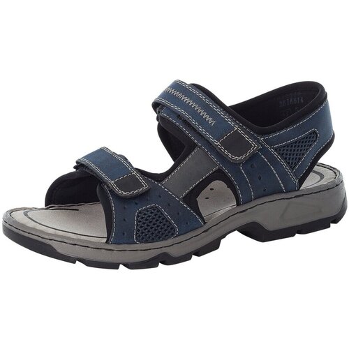 Schuhe Herren Wanderschuhe Rieker Offene Sandalette 26166-14 Blau