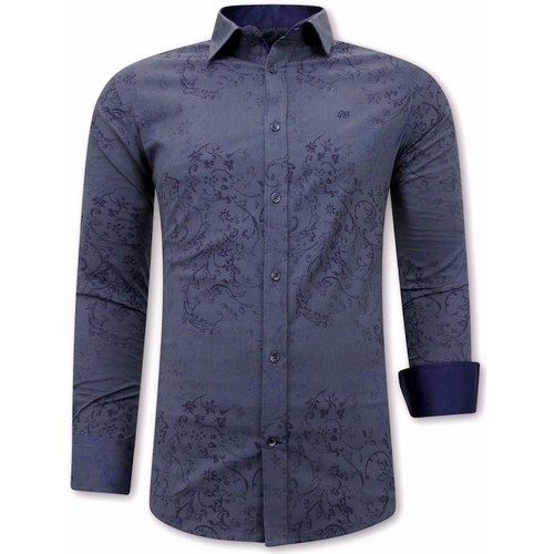 Kleidung Herren Langärmelige Hemden Tony Backer Digital Print Blau