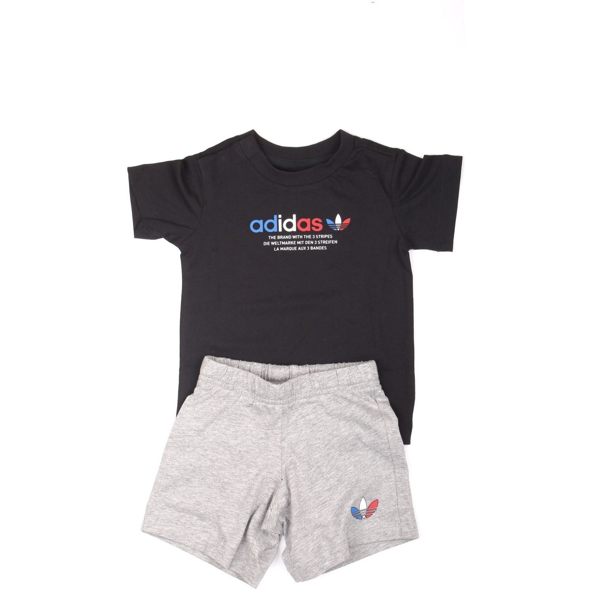 Kleidung Kinder Jogginganzüge adidas Originals GN7414 Trainingsanzüge Baby schwarzgrau Schwarz