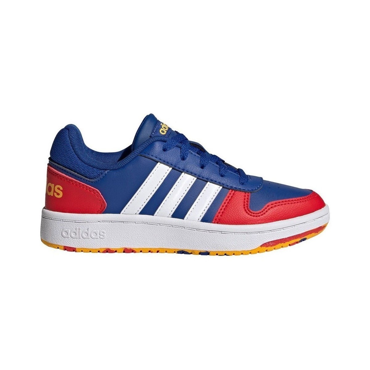 Schuhe Kinder Sneaker Low adidas Originals JR Hoops 20 Rot, Blau