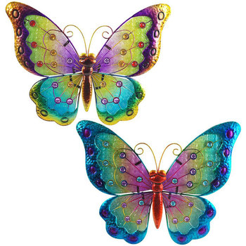 Home Statuetten und Figuren Signes Grimalt Schmetterling Wandschmuck 2 Einheiten Multicolor