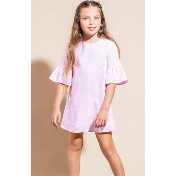 Kleidung Mädchen Kurze Kleider Vicolo 3146V0468 Kleid Kind ROSA / WEISS Multicolor