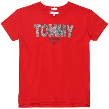 Kleidung Mädchen T-Shirts Tommy Hilfiger  Rot