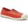 Schuhe Damen Leinen-Pantoletten mit gefloch Natural World 102E - Rojo Rot