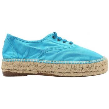 Schuhe Damen Leinen-Pantoletten mit gefloch Natural World 687E - Aguamar Blau