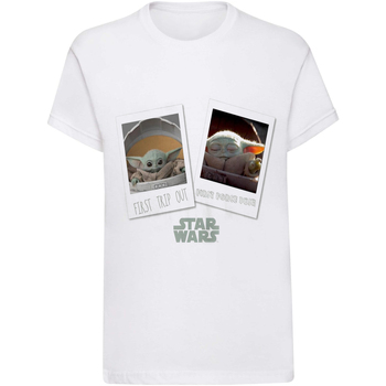 Kleidung Jungen Langarmshirts Star Wars: The Mandalorian  Weiss