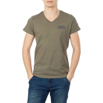 Kleidung Herren T-Shirts & Poloshirts Nasa BASIC FLAG V NECK Grün