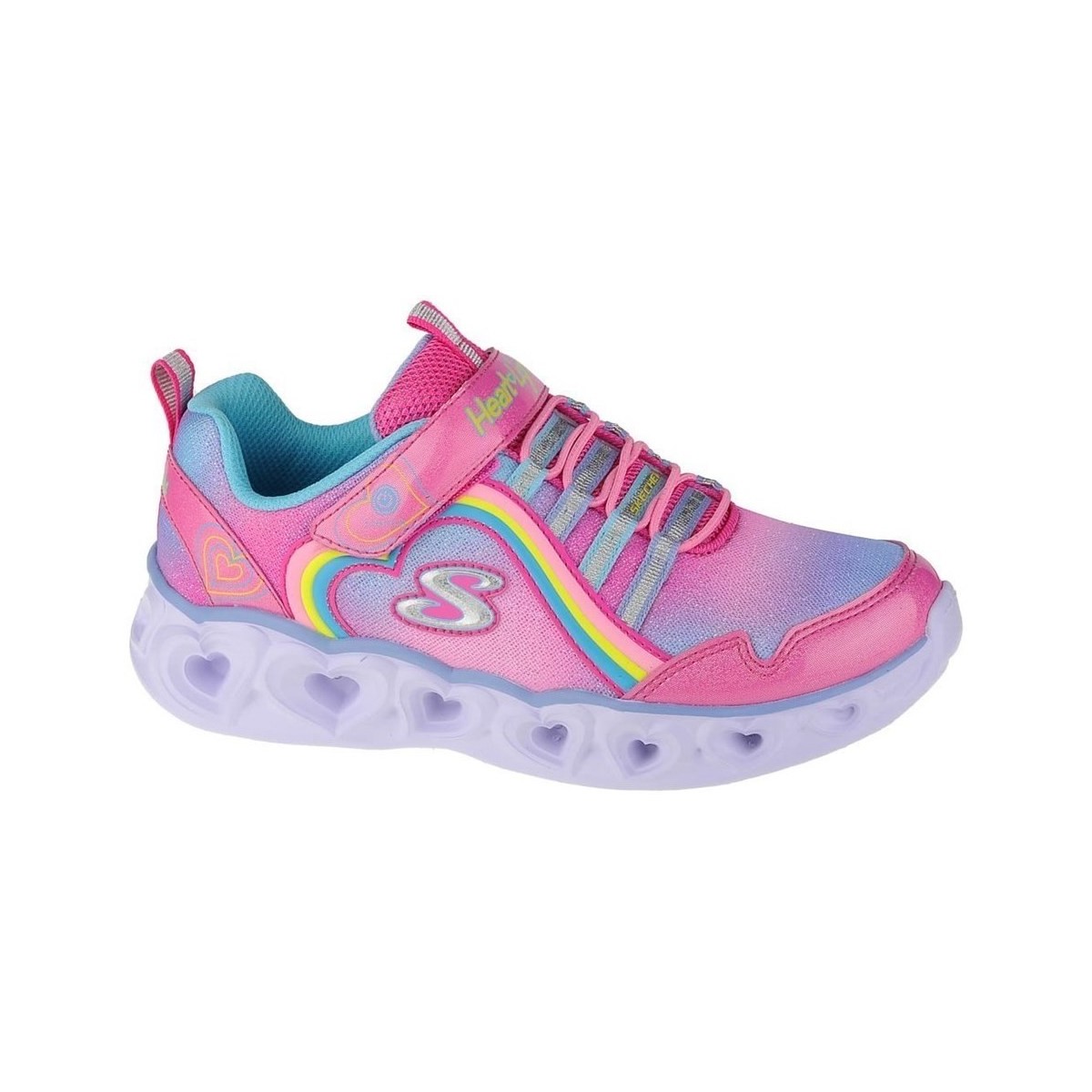Schuhe Kinder Sneaker Low Skechers Heart Lights Rainbow Lux Rosa